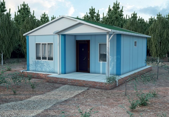 2+1 Tek Katlı Prefabrik Ev 53 m2