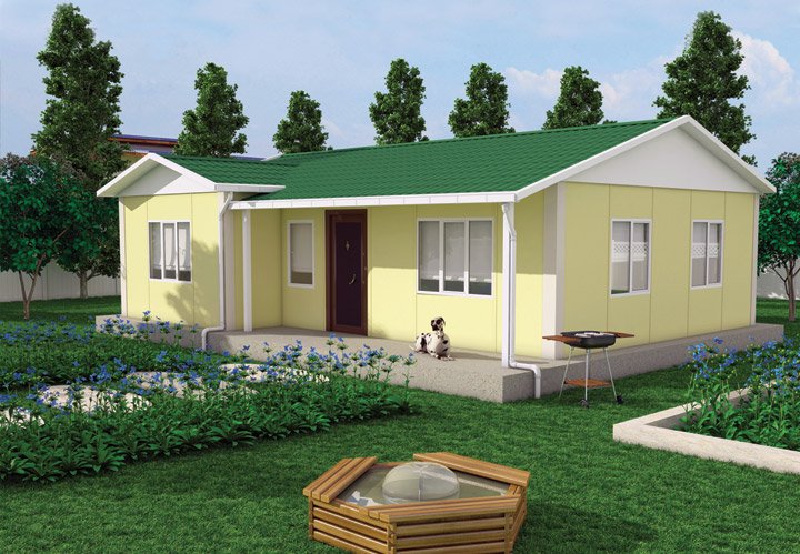 2+1 Tek Katlı Prefabrik Ev 78 m2