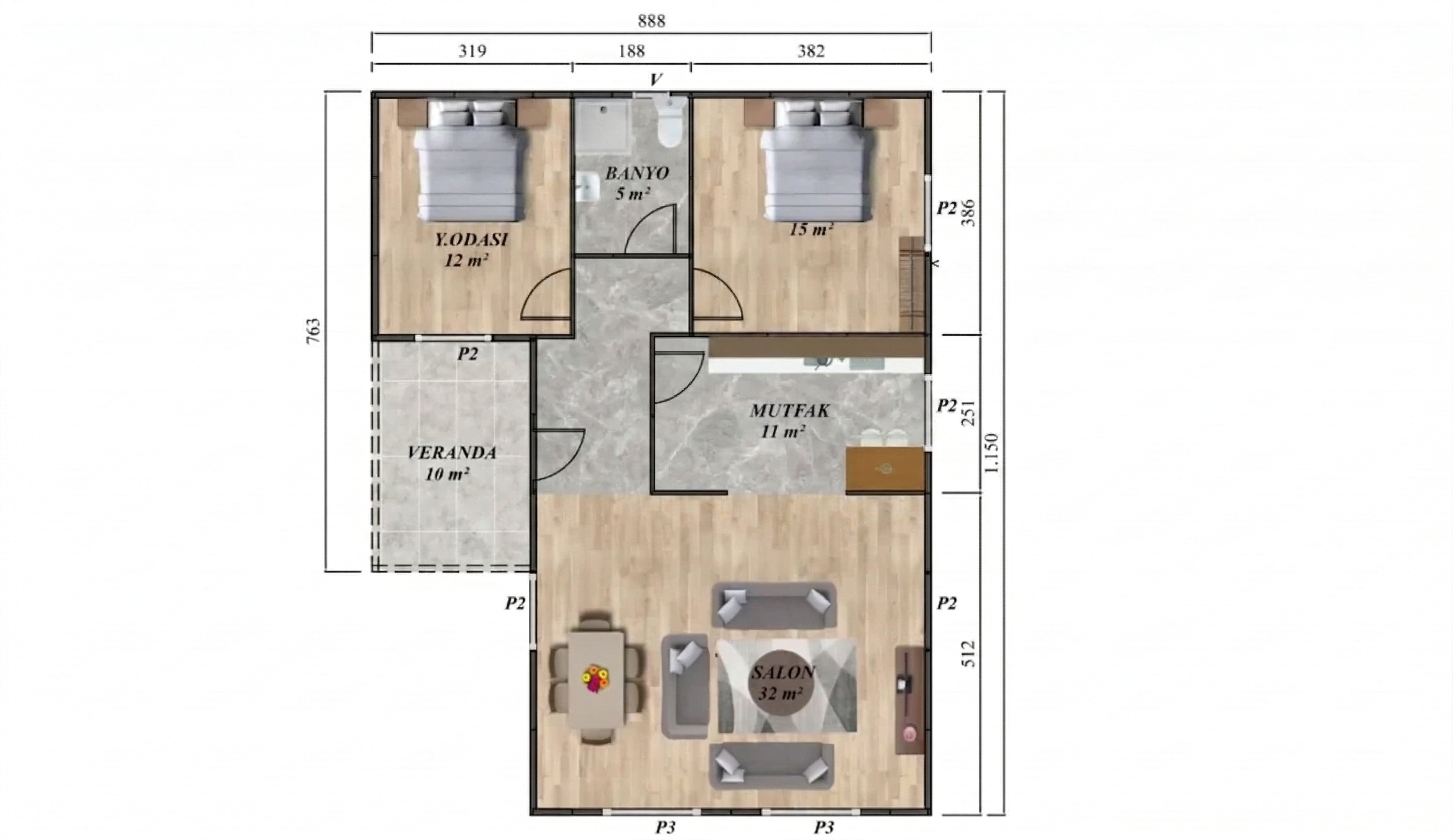 Tek Katlı Prefabrik Ev